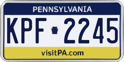PA license plate KPF2245