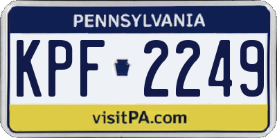 PA license plate KPF2249
