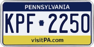 PA license plate KPF2250