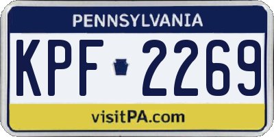 PA license plate KPF2269