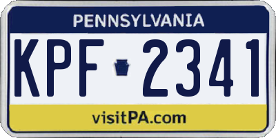 PA license plate KPF2341