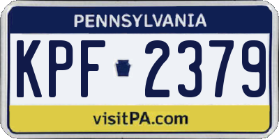 PA license plate KPF2379