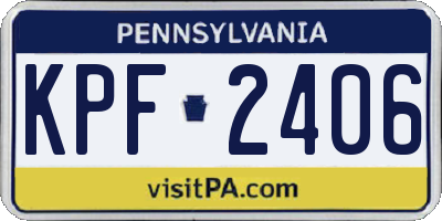 PA license plate KPF2406