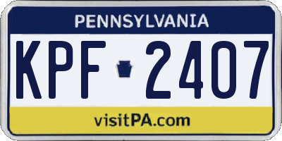 PA license plate KPF2407