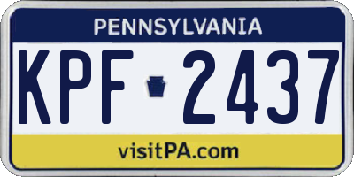 PA license plate KPF2437