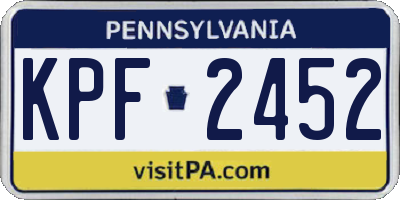 PA license plate KPF2452