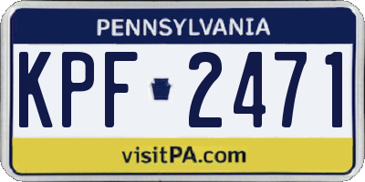 PA license plate KPF2471