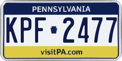 PA license plate KPF2477