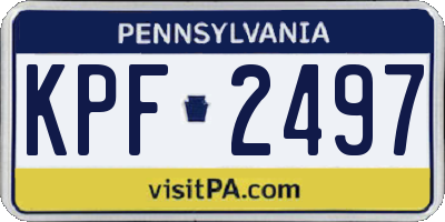 PA license plate KPF2497