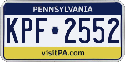 PA license plate KPF2552