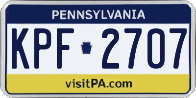 PA license plate KPF2707