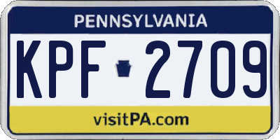 PA license plate KPF2709