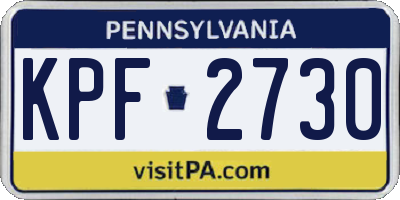 PA license plate KPF2730