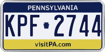 PA license plate KPF2744