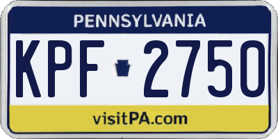PA license plate KPF2750