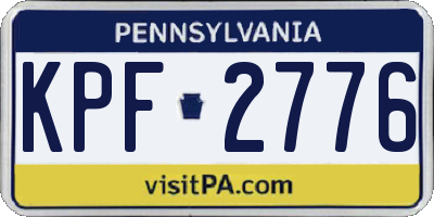 PA license plate KPF2776