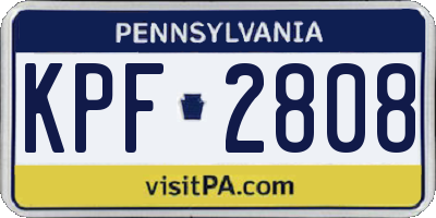 PA license plate KPF2808