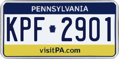 PA license plate KPF2901