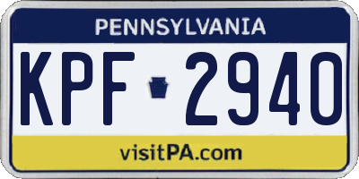 PA license plate KPF2940