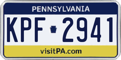 PA license plate KPF2941