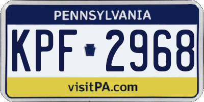 PA license plate KPF2968