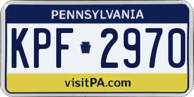 PA license plate KPF2970