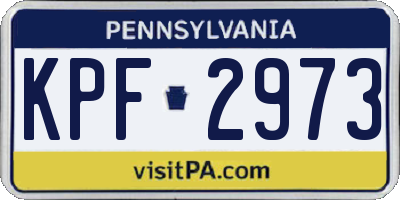 PA license plate KPF2973