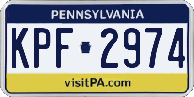 PA license plate KPF2974