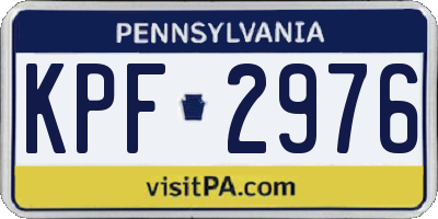 PA license plate KPF2976