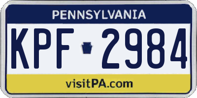 PA license plate KPF2984