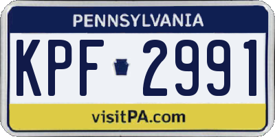 PA license plate KPF2991