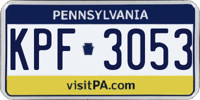 PA license plate KPF3053