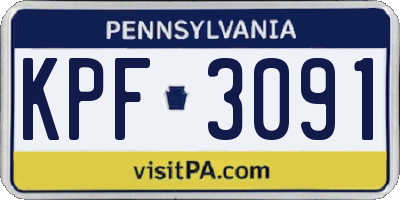 PA license plate KPF3091