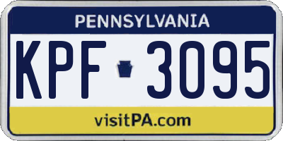 PA license plate KPF3095