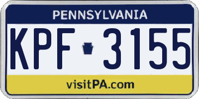PA license plate KPF3155