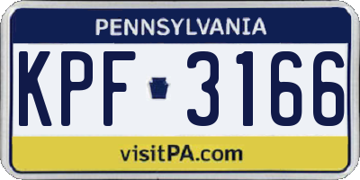 PA license plate KPF3166