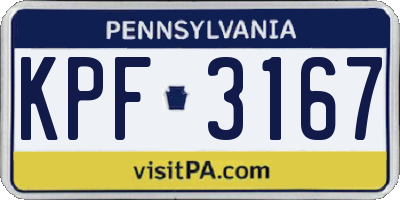 PA license plate KPF3167
