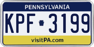 PA license plate KPF3199