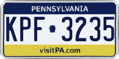 PA license plate KPF3235