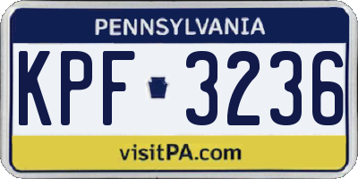 PA license plate KPF3236