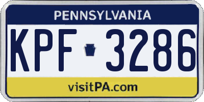 PA license plate KPF3286