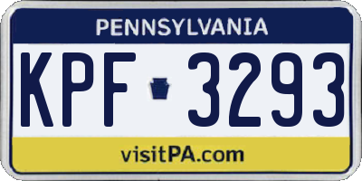 PA license plate KPF3293