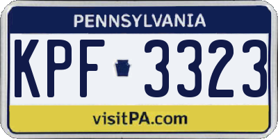 PA license plate KPF3323