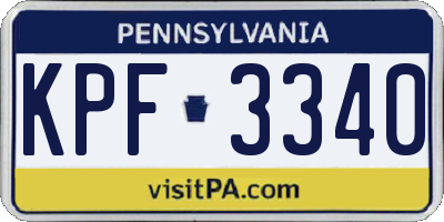 PA license plate KPF3340