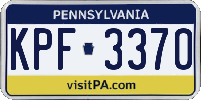 PA license plate KPF3370