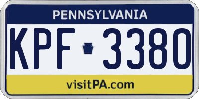 PA license plate KPF3380