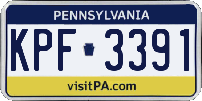 PA license plate KPF3391
