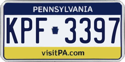 PA license plate KPF3397