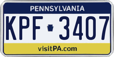 PA license plate KPF3407