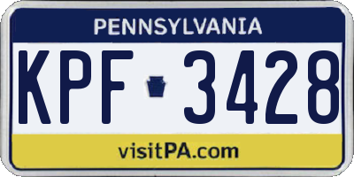 PA license plate KPF3428